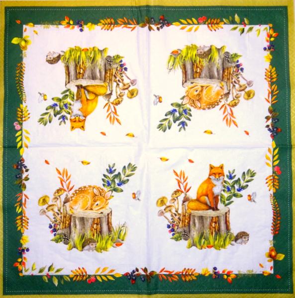 054 Tiere Herbst - 3-lagig - CS